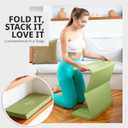 Foldable Yoga Mat + Carry Bag, 6mm 7-fold Workout Mat, Easy to Store, Anti-Slip Folding Exercise Mat for Yoga, Pilates, Home Workouts, and Floor Exercises
