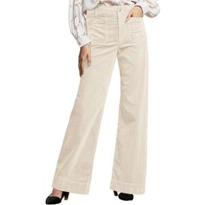 Corduroy Pants Women Elastic Waist Flare Pants Bell Bottom Business Casual Trousers Pants for Women (XX-Large, Apricot)