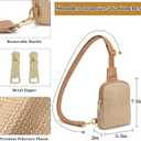 INICAT Small Faux Straw Crossbody Bag for Women, Lightweight Summer Beach Sling Purse for Everyday Errands and Casual Outings, Weaving Khkai, Small