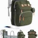 ISMGN Diaper Bag Backpack with Changing Station, Large Diaper Bag, Baby Bag, Multifunctional Diaper Bag, ARMYGREEN