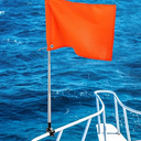 No Brand Orange Boat Flag Water Ski Flag 12” x 18” Kayak Flag with Pole and Storage Bag