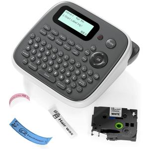 Label Maker, D210S Label Maker Machine with Tape-Waterproof, Portable Labeler Machine with Keyboard Stay Powered by Type-C, Multiple Symbols for Home Small Business School Kids Teachers Gifts
