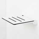Seachrome 18 inch Silhouette Slimline Folding Wall Mount Shower Bench Seat, White Seat with White Frame