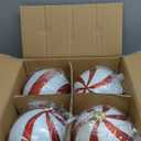 8 Pack 8'' 6'' Extra Large Christmas Ornament Balls for Tree Decoration, Giant Glitter Candy Cane Xmas Balls Red White Jumbo Plastic Hanging Baubles for Home Indoor Outdoor Holiday Party