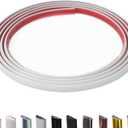 9.8 Ft Peel and Stick Wall Molding Trim, D-Shape Flexible Molding Trim White(Paintable) for Backsplash, Mirror, Wall, Window & Door Frames, Waterproof Self Adhesive Trim(W:0.4", T:0.1")