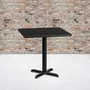 Flash Furniture 30'' Square Black Laminate Table Top with 22'' x 22'' Table Height Base
