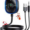 Bluetooth 5.3 Aux Car Adapter, SONRU Bluetooth Receiver for Car [Dual Connection & Mic Noise Cancellation], Aux Adapter with Plug-and-Play for Music/Hands-Free Calls/Stereo Audio (Black)