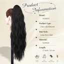 FESHFEN Ponytail Extensions, Long Claw Clip in Ponytail Hairpiece Synthetic Pony Tails Hair Piece Natural Wavy Hairpieces for Women, Black 25 inch