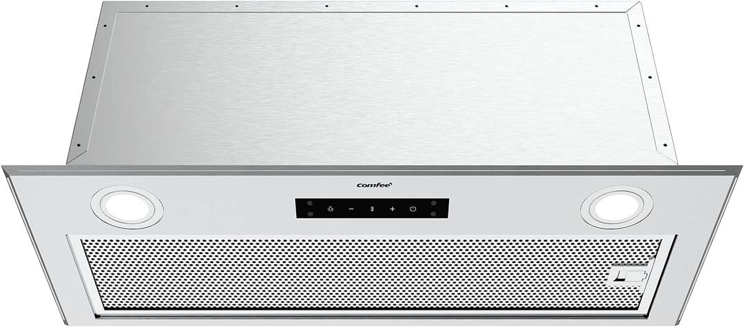 Comfee' Range Hood 27 inch, Built-in/Insert Vent Hood 450 CFM, 3 Speed Gesture Sensing & Touch Control Panel Stainless Steel Kitchen Stove Hood, Ducted/Ductless Convertible Duct