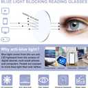 Progressive Multifocus Reading Glasses for Women,Blue Light Blocking Computer Readers with Spring Hinge