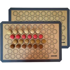 Macaron Silicone Baking Mats - Set of 2 - Full Size - 16.5 x 24, Non-Stick Macaron Mat for Perfect Baking - Dishwasher & Oven Safe, Ideal for Macarons, Cookies, Bread, and More