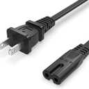 Superer TV Power Cord Cable Fit for Samsung LG TCL Sony Apple Insignia Sharp Toshiba JVC Hisense Roku 4k 8k Smart LED LCD HD, Universal IEC C7 Figure 8 2 Prong Replacement AC Cables, ETL Listed
