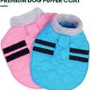 Kuoser Large Dog Coat, Winter Waterproof Dog Jackets for Large Dogs, Doggie Vest with Leash Hole, Cold Weather Coats Pet Snow Jacket for Labrador Beagle, Pink XXL (XXL (Chest Girth: 29.9-35.4''))