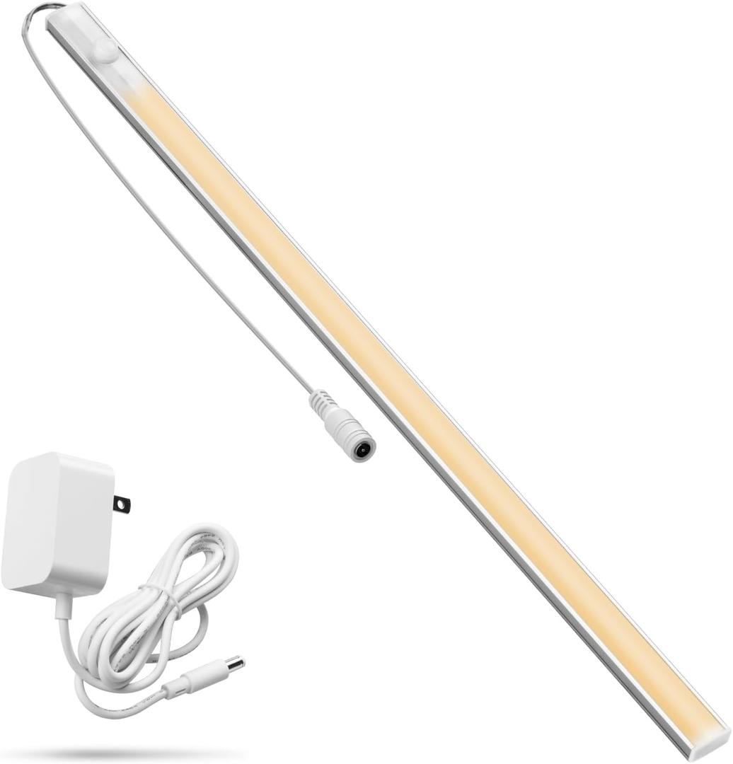 Under Cabinet Lighting, Motion Sensor Lights Indoor Plug in, 16" 12V LED Under Counter Super Bright Magnetic for Kitchen/Hallway/Toilet/Garage/Closet(Warm White/3000K)