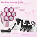 Electric Razors for Women, 7D Shavers for Women with LED Display, Rechargeable Waterproof Electric Shaver, 5-in-1 Multi-Function Body Hair Shaver Grooming Kit for Legs/Face/Armpits/Bikini(Pink)