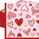 50 Count Valentines Day Heart Napkins, Disposable Paper Napkins with Red and Pink Heart Design for Romantic Dinners, Bridal Showers, Galentines Parties, and Love-Themed Decorations