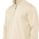 Mens Quarter Zip Pullover Lightweight Mock Neck Sweatshirt Casual Long Sleeve Sweaters (Beige, XXXL)
