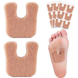 Cushioned Foot Pads with Thick Moleskin - 20 Pieces Meta Pads & Cushions for Metatarsal Areas - For Calluses, Heels & More