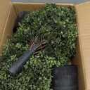 DREAMLOOM Boxwood Topiary Trees Artificial Outdoor Ball in Planter, 20in Outdoor Indoor Realistic Fake Plants Shrubs for Front Porch Decor, Faux Bushes Plants for Home Front Door Offices, Set of 2