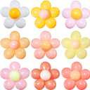 27 Set Daisy Flower Balloons DIY Kit Latex Balloon Daisy Party Orange Decorations 10 Inch Groovy Retro Hippie Balloons for Birthday Baby Shower Wedding Engagement Garland Theme Decor(Multicolored)