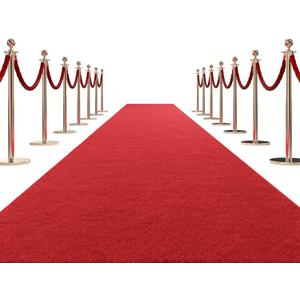HOMBYS 450 GSM Extra Thick 3x10 ft Red Carpet Runner for Partys & Events, Heavy-Duty Felt Aisle Runway Rug for Steps, Prom Proposal & Wedding Ceremony Decorations, Hollywood Oscars for VIP Awards