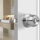 Adjustable Deadlatch 2-3/8" or 2-3/4", Privacy and Passage Door Lock 90 Turning Angle Replacement Latch, Door Latch with Strike Plate and Strike Box, Satin Nickel