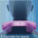 Neck Fans Portable Rechargeable Personal Misting Fan,Fold Up Compact Necklace Fan with Mist,Soundless Powerful Mobile Body Air Cooler with Digital LED Display, Presents for Adults Kids Elderly Purple, Normal