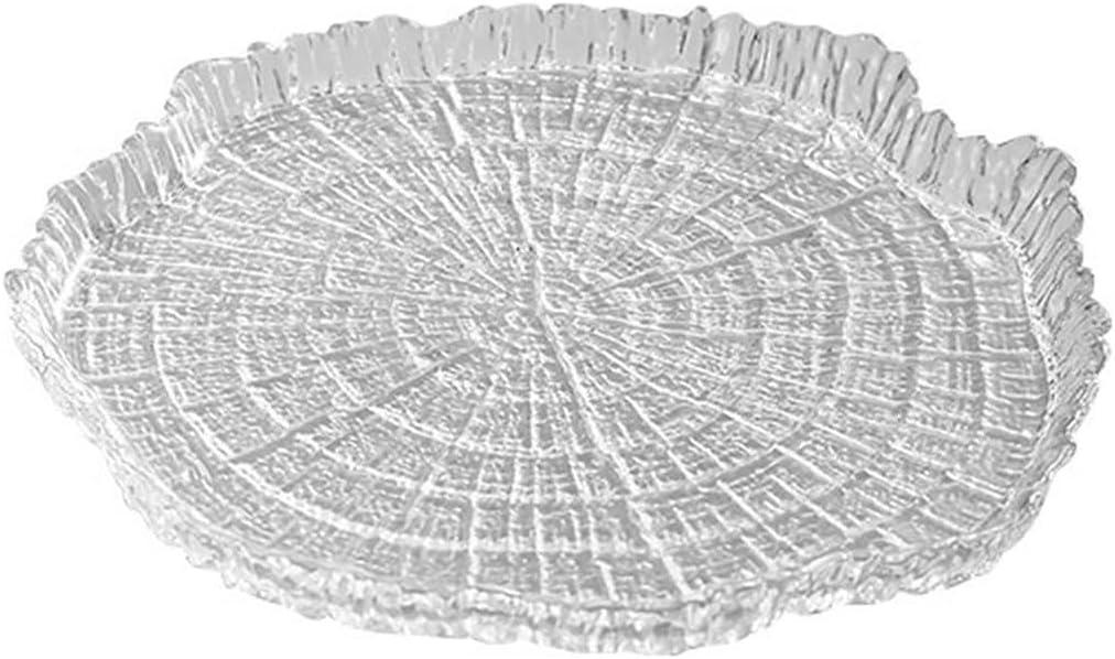 Household annual ring glass flat plate, creative irregular glass plate - version (style)
