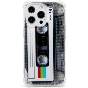 Case for iPhone 13 Pro Matte Finish Heavy Duty Soft Back Cover with Reinforced Corners TPU Soft Bumper Retro Cassette Tape Case Compatible with iPhone 13 Pro