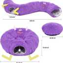 Cat Tunnel Bed for Indoor Cats - Cute Cat Donut Tunnel with Washable Circle Cushion - Multi-Purpose Cat Bed & Peekabo Cave, Pet Playground Toys for Kittens, Puppy, Rabbit