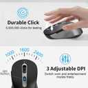 Wireless Mouse for Laptop, PC, Chromebook, Mac, MacBook, Silent Wireless Mouse with USB Nano Receiver, Side Button, 2400 DPI, Anti Slip Roller, 6 Button Ergonomics Cordless Computer Mice - Black Gray