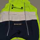 Spark Paws Dog Raincoat, Waterproof Windproof Rain Jacket, for Small Medium Large Extra Large Dogs, Reflective Breathable Full-Body Coverage Dry Suit - Neon White Navy Blue, S: 5-10lbs