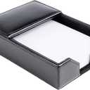 Dacasso Black Bonded Leather Memo Holder, 4-Inch by 6-Inch (A1409)