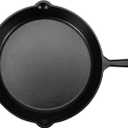 Amazon Basics Pre-Seasoned Cast Iron Skillet, Oven Safe, Even Heating, Heat Distribution, Stove Compatible, Heavy-Duty, 15-Inch, Black