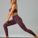 Colorfulkoala Women's Dreamlux High Waisted Workout Leggings 25" / 28" Inseam Yoga Pants with Pockets (Large, Plum Red)