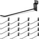 30Pcs Black Slatwall Hooks 10 Inch Panel Hooks, Metal Display Hooks Wall Hanging Hook Heavy Duty Slatwall Accessories Hanger for Retail Garage