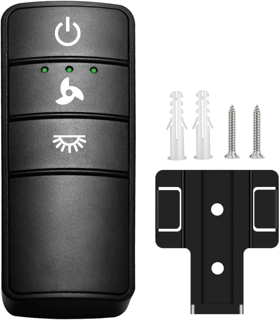 3 Speeds Ceiling Fan Remote Control for Hampton Bay, Works with Home Decorators Collection Hampton Bay, Replcement for TX028C-S, TX028C-L, Light Dimmer, 5 DIP Switches & Learn (Remote ONLY)