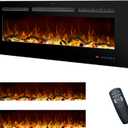 48 Inches Electric Fireplace Inserts, Recessed and Wall Mounted Fireplace Heater for Indoor Use with Remote Control, 13 Color Flames with Log &Crystal, 9H Timer, 750/1500W
