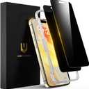 UNBREAKcable Privacy Screen Protector for iPhone 15 Pro Max, Shatterproof Tempered Glass [True 28Anti Spy] [9H Hardness] [Easy Installation Frame] Private Protector for iPhone 15 Pro Max 6.7"- 2 Pack (Black)