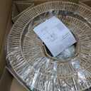 MeiShiDeng 22'' Large Boho Rattan Chandelier, 5-Light Drum Pendant Light