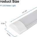 1 Packs 4FT LED Batten Light, Ultra-Thin Ceiling Surface Mounted Light, 40W, 4000K, IP20, LED Ceiling Lamp for Garage, Shop, Hallway, Office, Market, etc., 20cm Cable