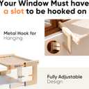 FUKUMARU 3-in-1 Cat Window Perch, Convertible Hammock for Windowsill, Bedside and Floor, Sturdy Cat Window Bed w/Washable Linen Fabric for Indoor Large Cats and Kitten, Reinforced Wood and Metal Frame