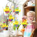 Winlyn 24 Sets Easter Decorations DIY 3D Chick Hatching from Egg Ornaments Easter Craft Kits Foam Easter Stickers Pom-poms Googly Eyes for Kids Party Favors Spring Classroom Activity Art Project