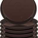 VUWEZ 6 Pack of Plant Saucer 16 Inch, Plant Tray Round, Plastic Flower Plant Trays for Pots, Plant Saucers for Indoors 16", Plant Pot Saucers, Planter Tray for Planter 13-16" (16", Brown)