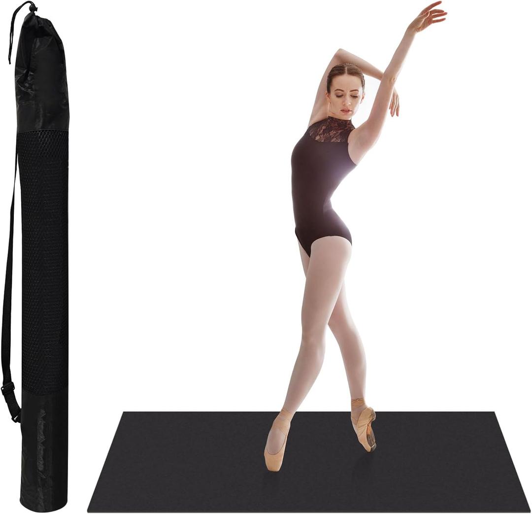 Avoirdus Portable Dance Floor Mat for Ballet & Turn Practice, Non-Slip Spin Training Mat for Dancers, Smooth Turning Surface, Round 33 Inch or 6.6 x 3.9 Ft Rectangular (Square)