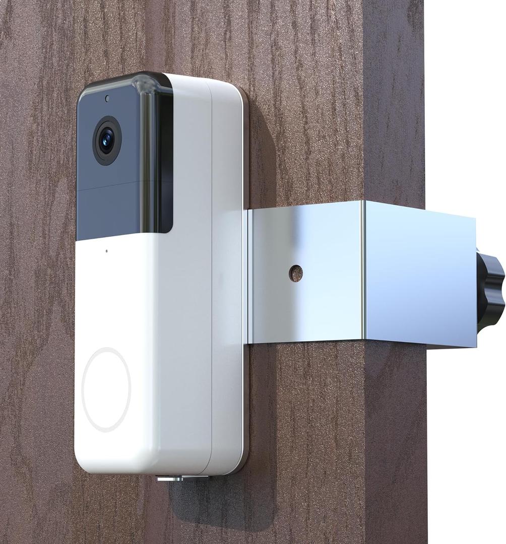 Anti-Theft Door Mount Compitable with Wyze Video Doorbell Pro,Made of Hard Stainless Steel And Aluminum Alloy, Real Anti-theft,No Drill.Not Block Night Sensor (Silver)