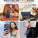 Case for iPhone 15 Plus/14 Plus, with Invisible Magnetic Stand, Mil-Grade Drop Protection, Non-Slip, Anti Fingerprint Anti Scratch, Shockproof Matte Phone Case (Navy Blue)