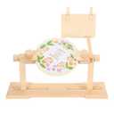PATIKIL Embroidery Hoop Stand, Adjustable Beech Wood Cross Stitch Stand Holder 360 Degree Rotated for DIY Art Craft, Sewing, Needlework Projects