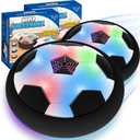 LED Hover Soccer Ball Boy Toys, Air Power Kids Training Ball Playing Football Indoor Outdoor Game, Birthday Gifts for Age 3 4 5 6 7 8-10 Years Old Boys Girls - Soccer (2PCS Black)