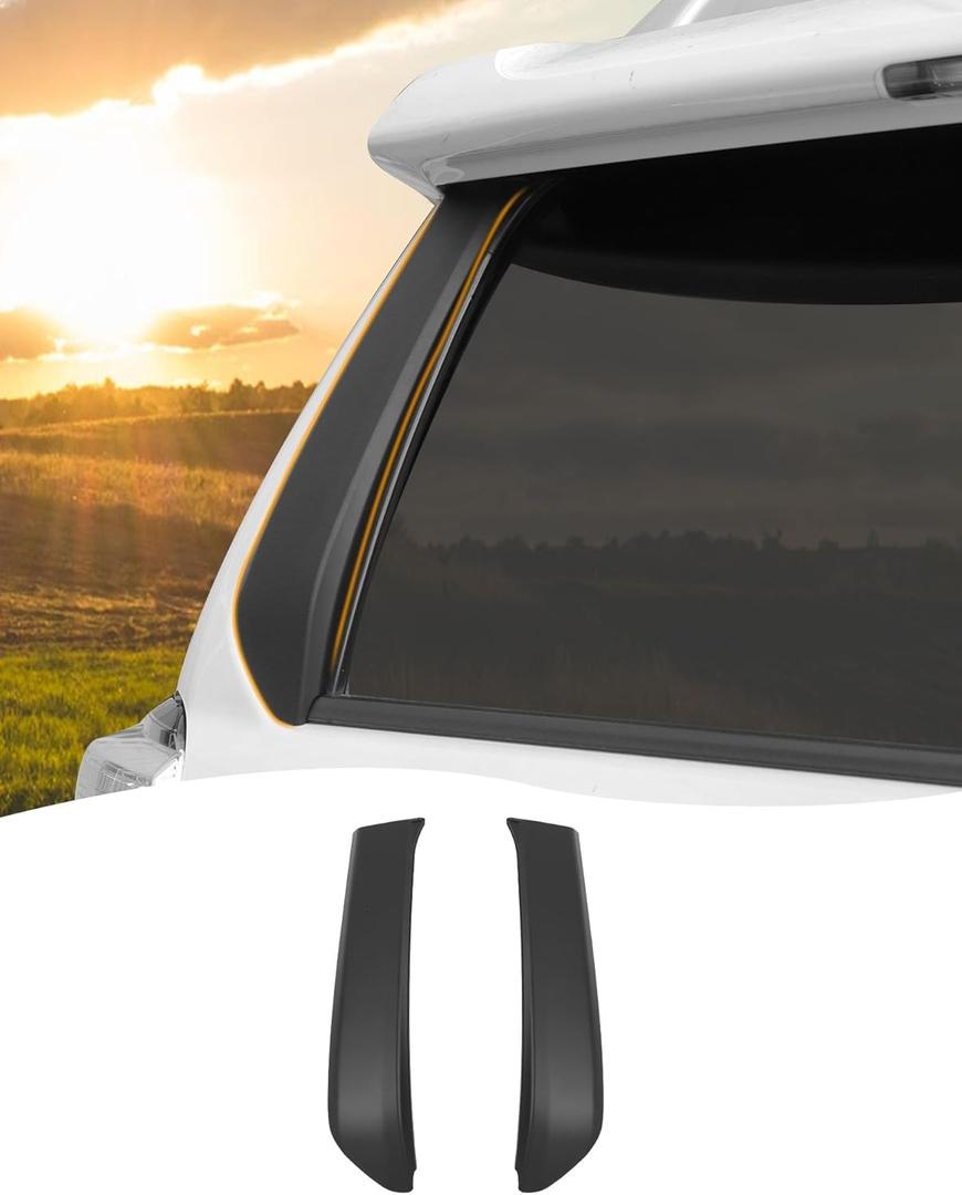 Hoolcar for 4Runner Matte Black Tailgate Door Window Pillar Posts Trim Fit for 2010-2023 4Runner Back Rear Door Glass Molding Panel Cover Trim Exterior Accessories